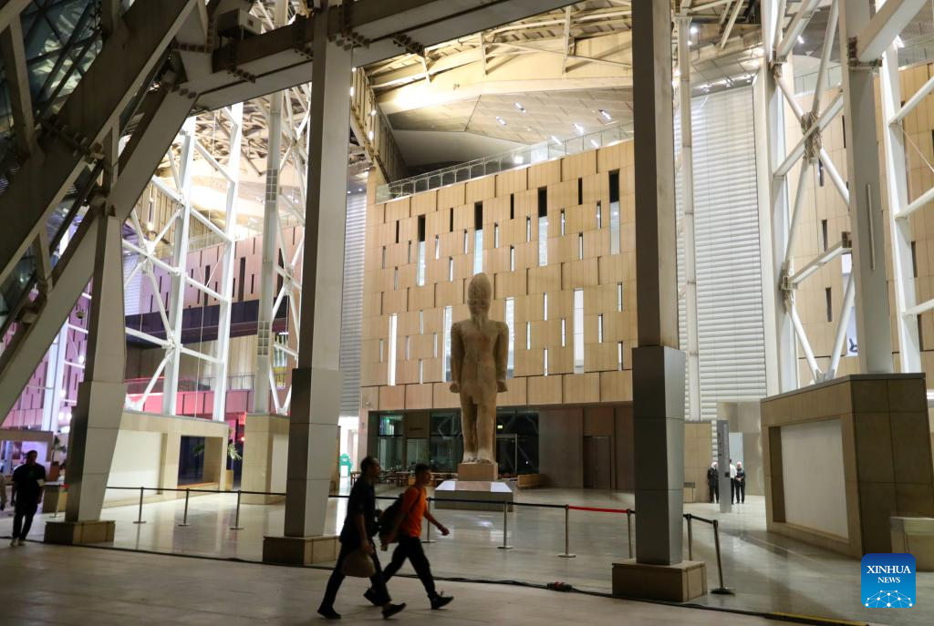 Night view of Grand Egyptian Museum