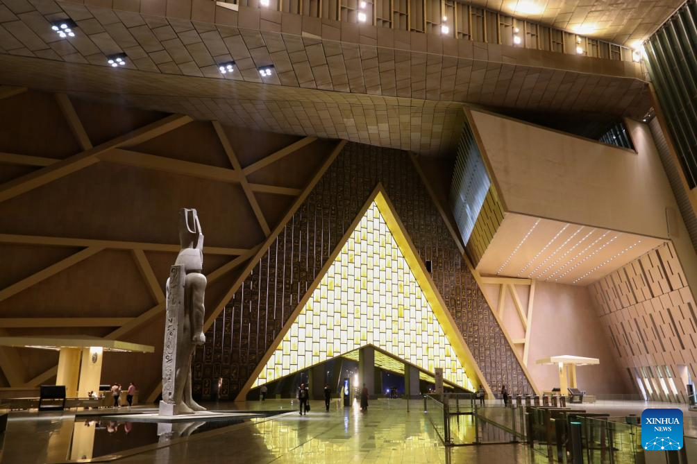 Night view of Grand Egyptian Museum