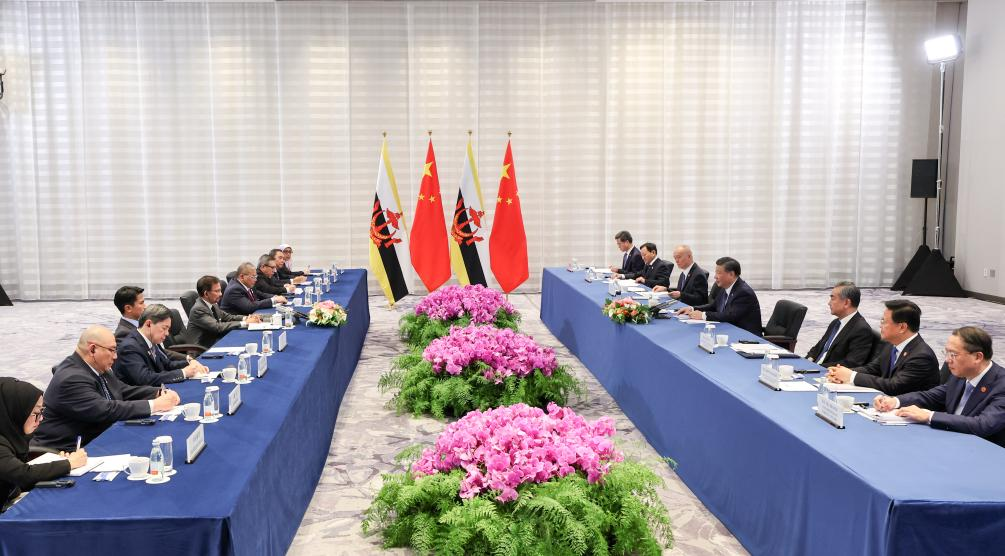 Xi says China, Brunei should jointly safeguard peace, stability in South China Sea