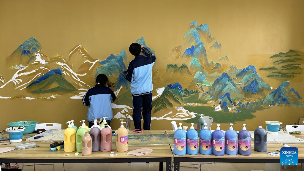 Across China: High school students recreate masterpiece on classroom walls