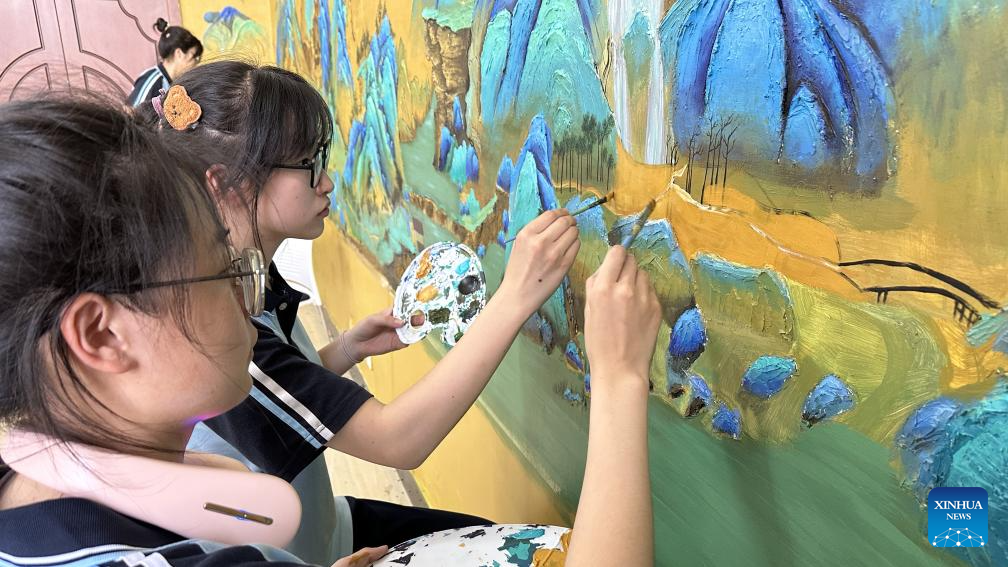 Across China: High school students recreate masterpiece on classroom walls