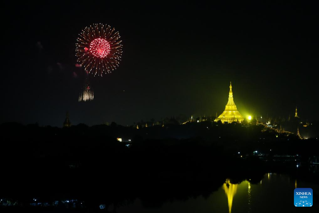 People celebrate Tazaungdaing festival in Myanmar