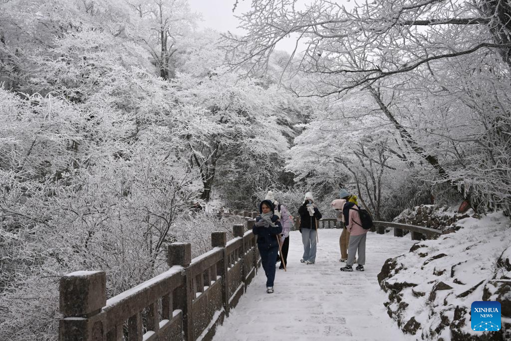 Snow scenery at Huangshan Mountain scenic area in Anhui