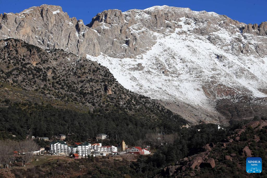 Snow scenery of Djurdjura mountain in Algeria