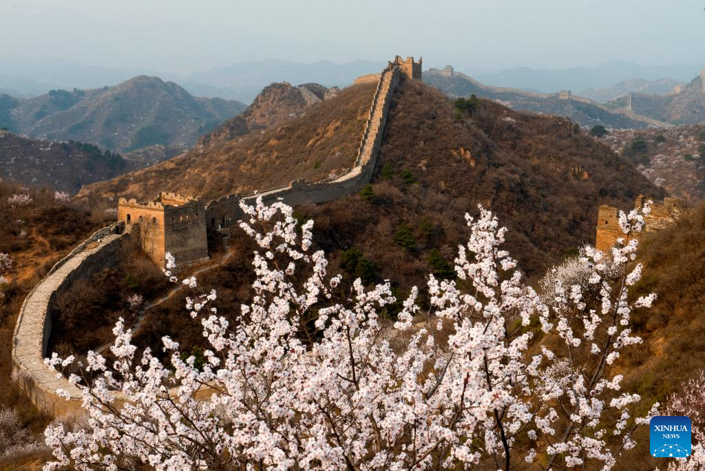 Aerial view of Great Wall through four seasons