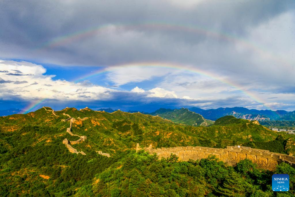 Aerial view of Great Wall through four seasons