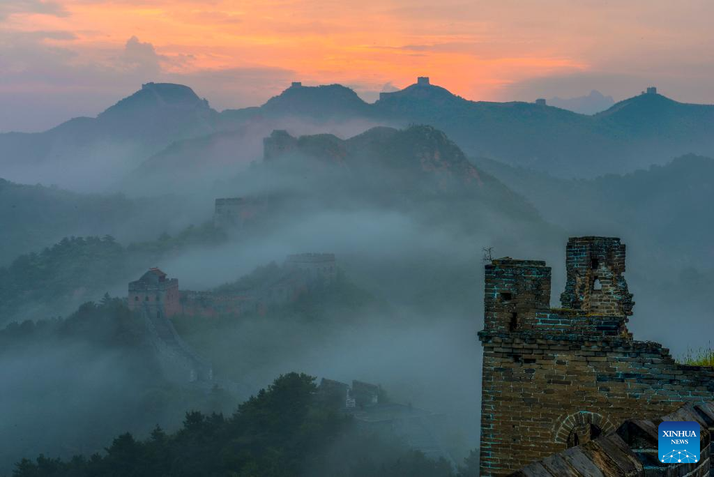 Aerial view of Great Wall through four seasons