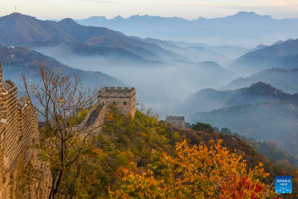 Aerial view of Great Wall through four seasons