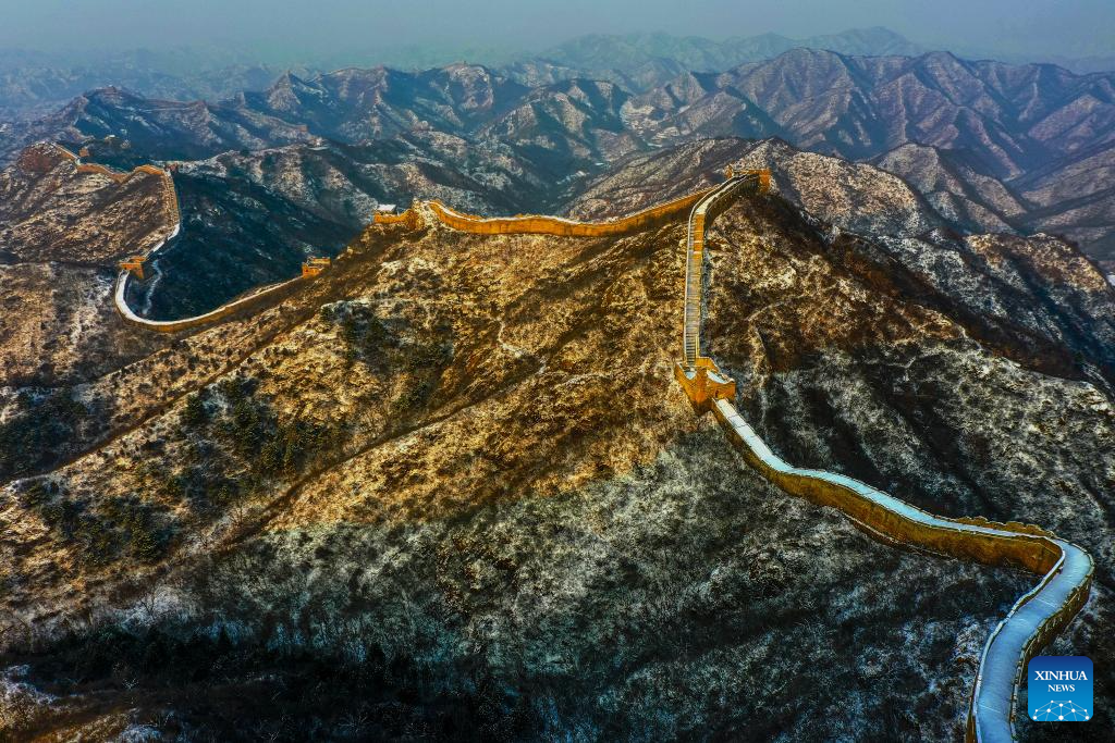 Aerial view of Great Wall through four seasons