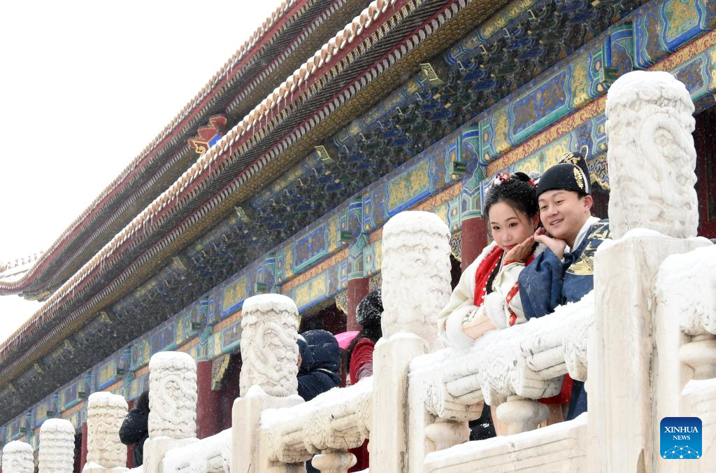 Winter scenery along Beijing Central Axis