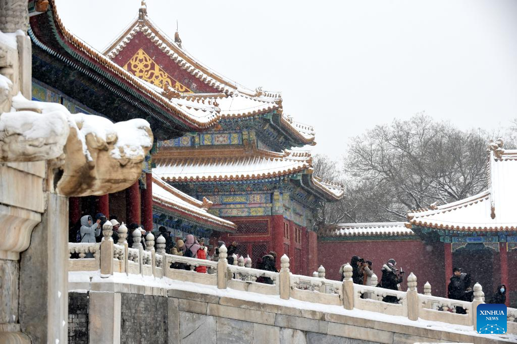 Winter scenery along Beijing Central Axis