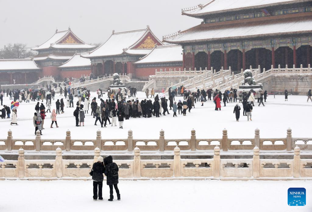 Winter scenery along Beijing Central Axis