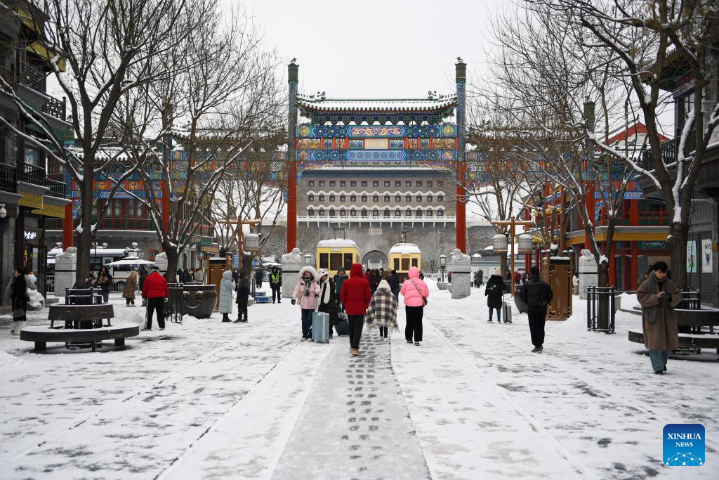 Winter scenery along Beijing Central Axis