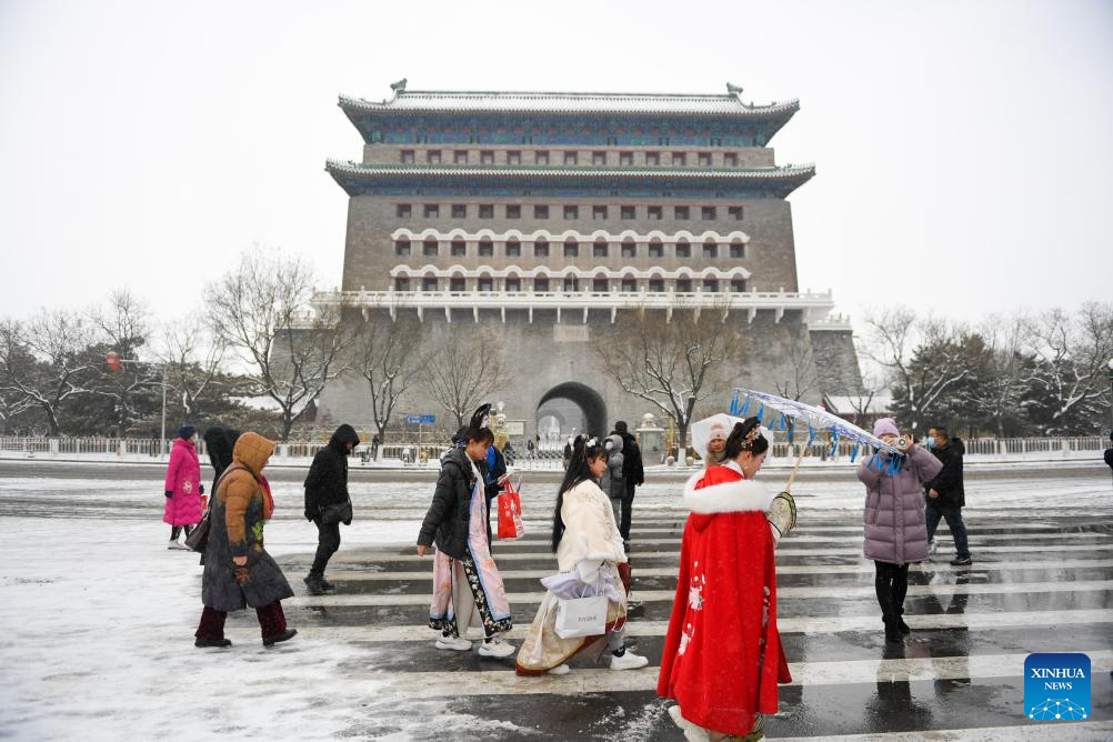 Winter scenery along Beijing Central Axis