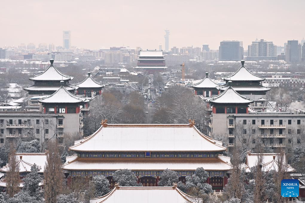 Winter scenery along Beijing Central Axis