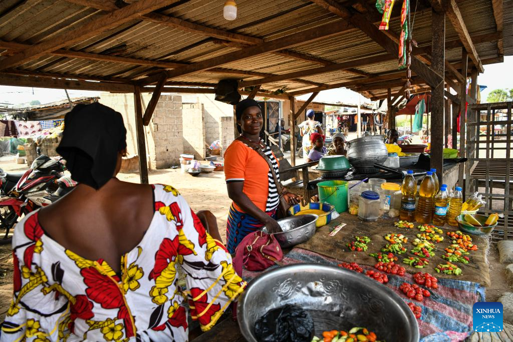 View of market in Cote d'Ivoire