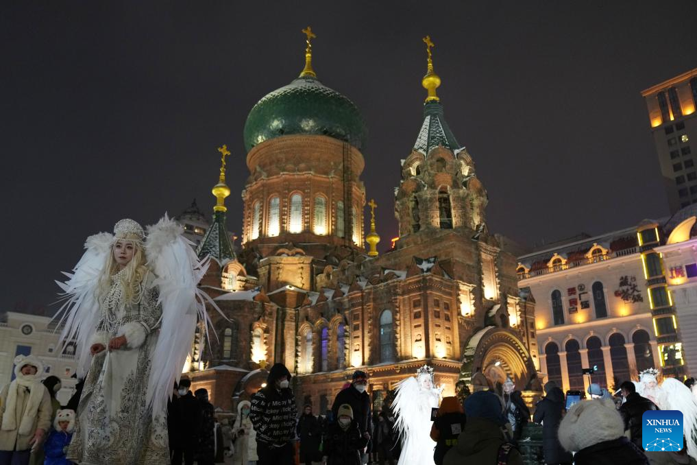 St. Sophia Cathedral becomes hot spot for tourists in Harbin, China's Heilongjiang