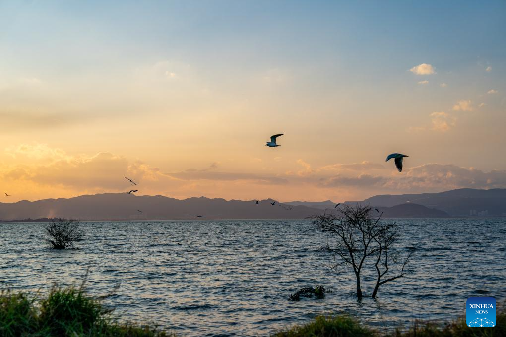 View of Dianchi Lake in Kunming, SW China's Yunnan