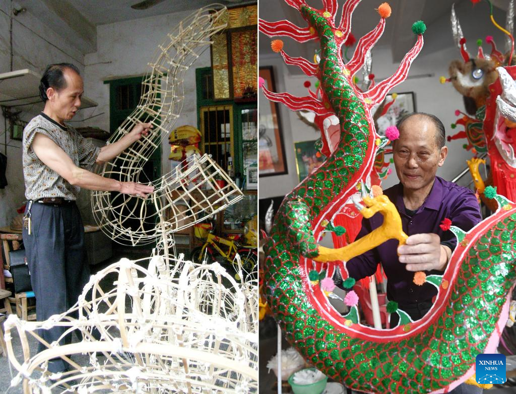 Exploring bamboo dragon-making crafts in S China's Guangxi