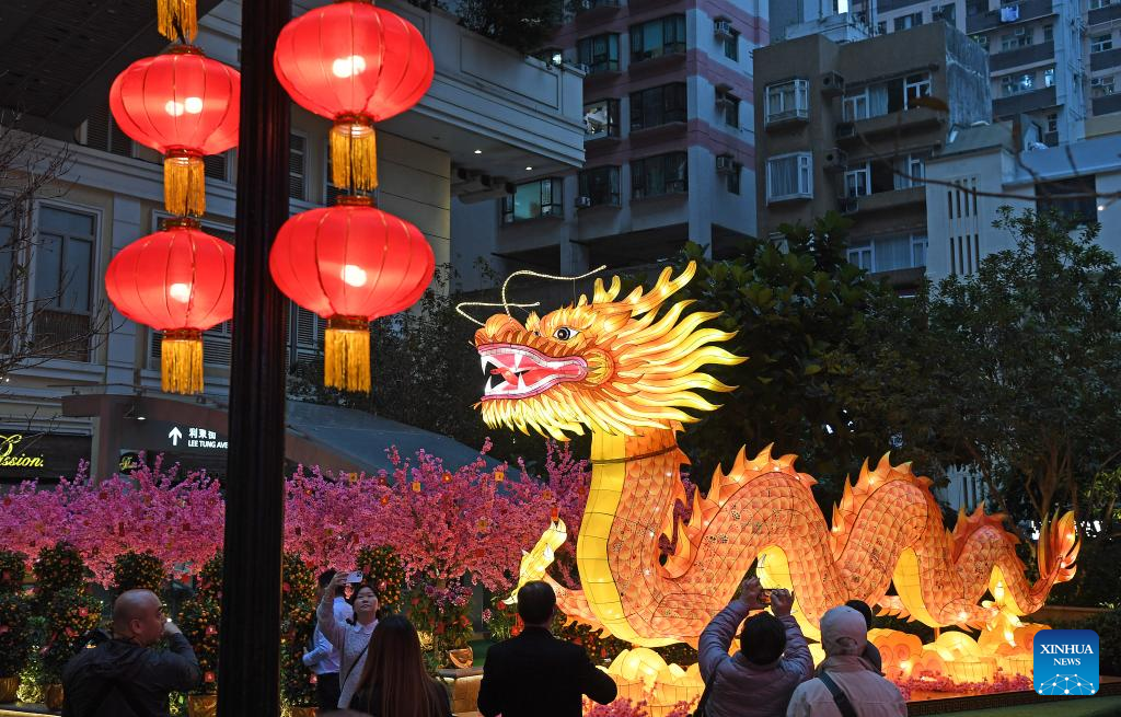 Spring Festival decorations seen in Hong Kong