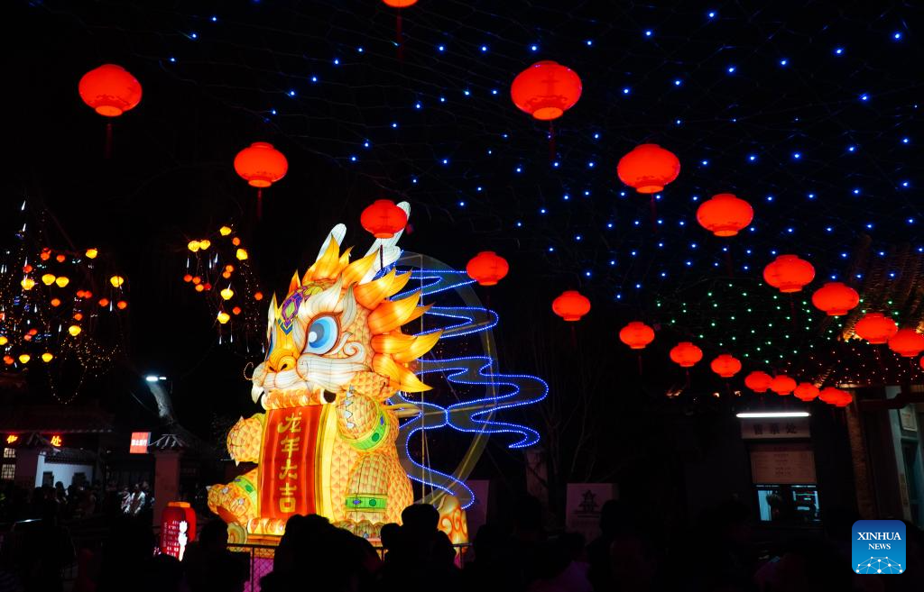 People enjoy lantern show in Jinan, E China's Shandong