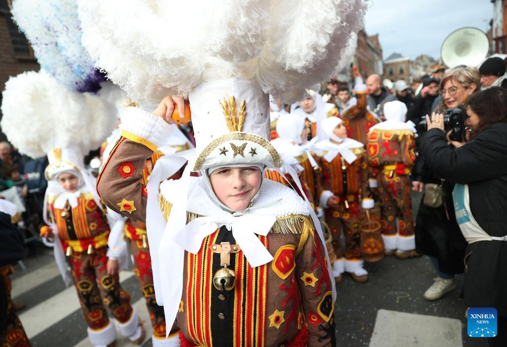 Binche's three-day carnival reaches climax