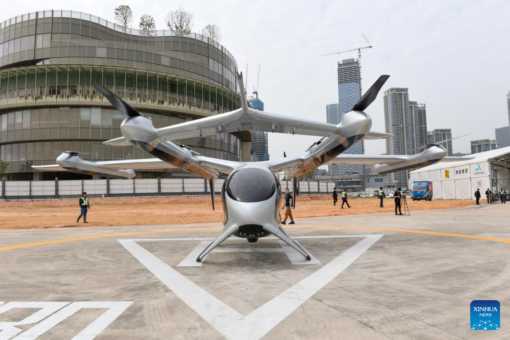 EVTOL aircraft completes first inter-city demonstration flight in south China's Shenzhen