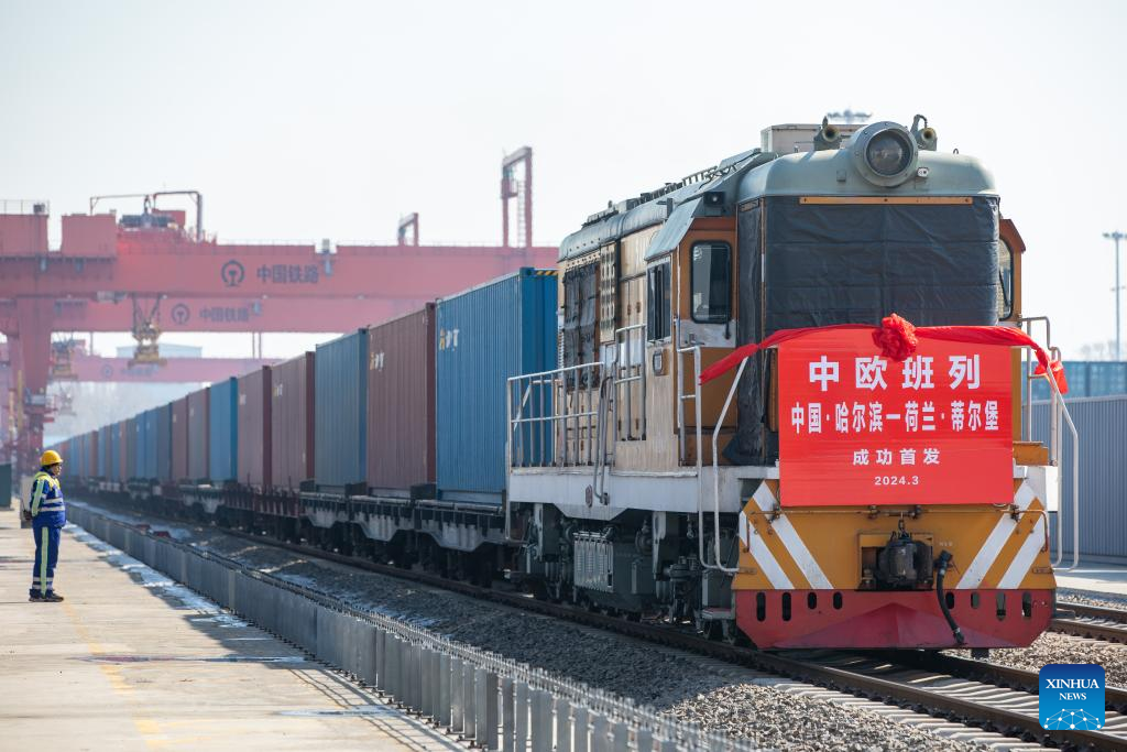 China-Europe freight train service connects Chinese border province, Netherlands