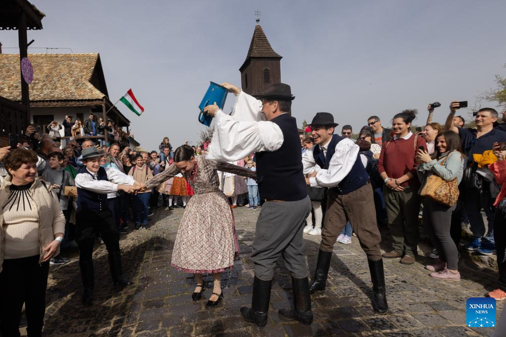 People celebrate Easter in Holloko, Hungary