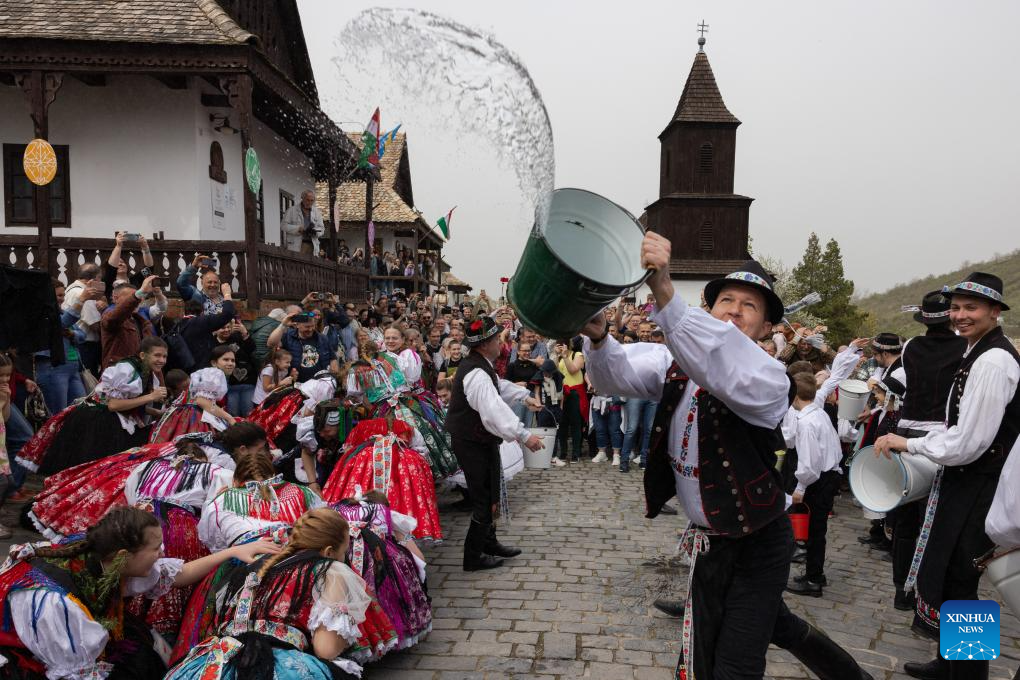 People celebrate Easter in Holloko, Hungary