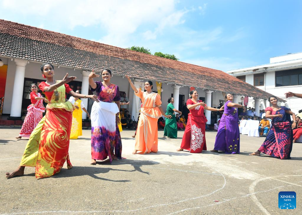People perform dances for Sinhala and Tamil New Year in Sri Lanka