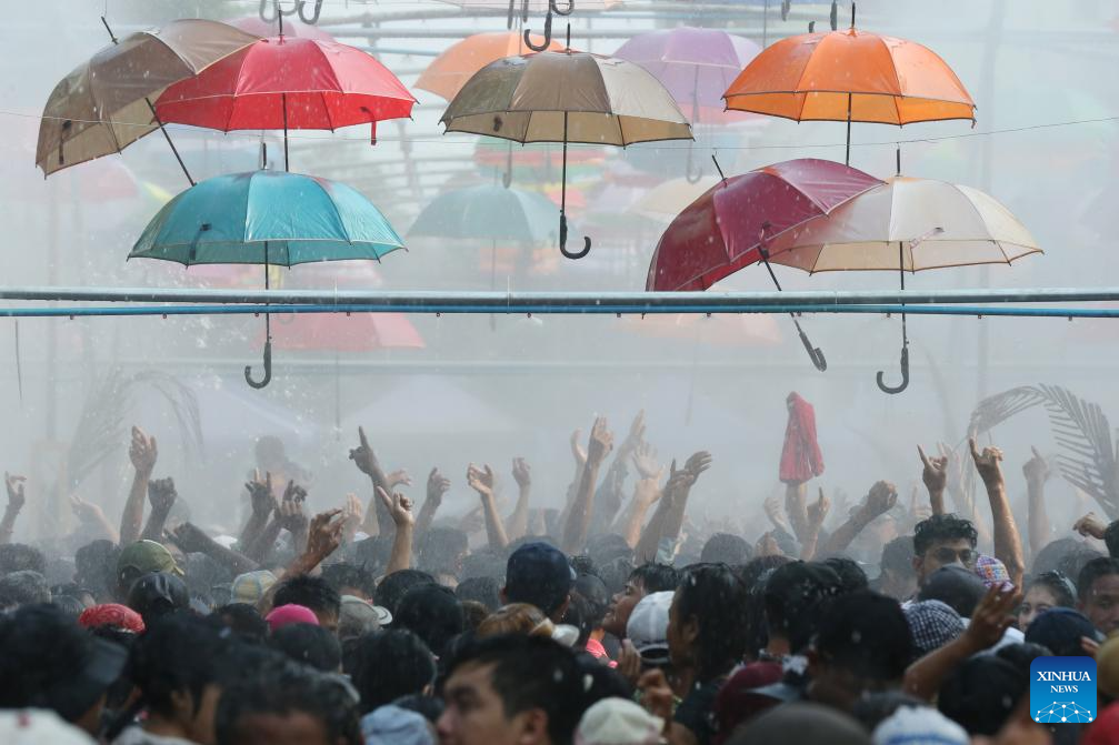 People celebrate water festival in Myanmar