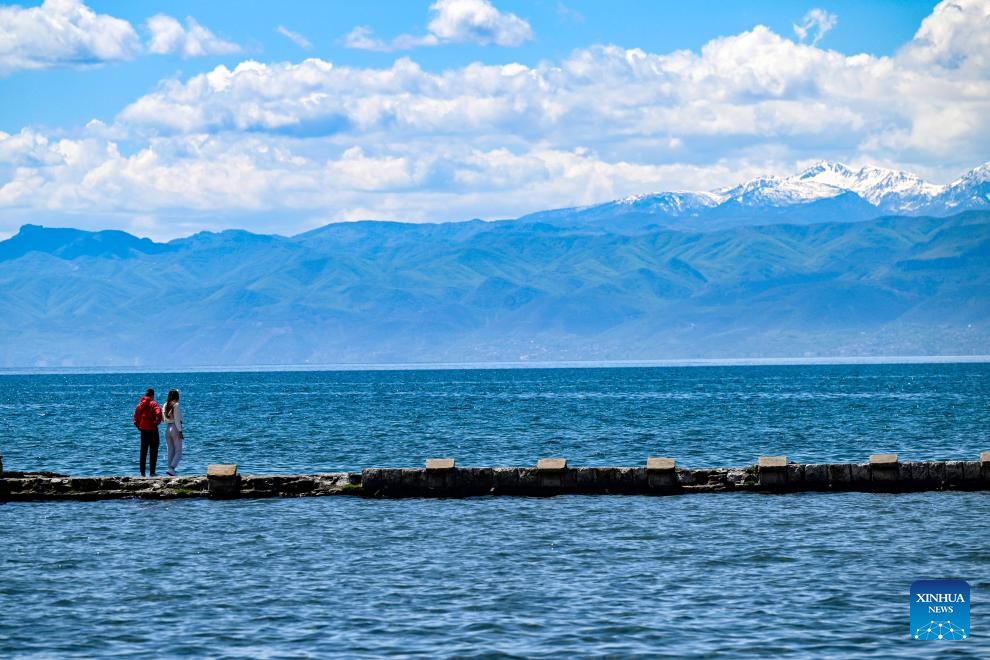 Scenery of Ohrid Lake in North Macedonia