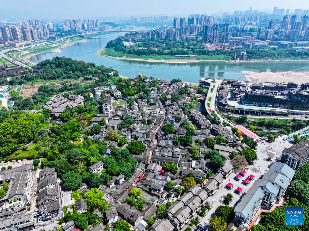 View of ancient town in SW China's Chongqing