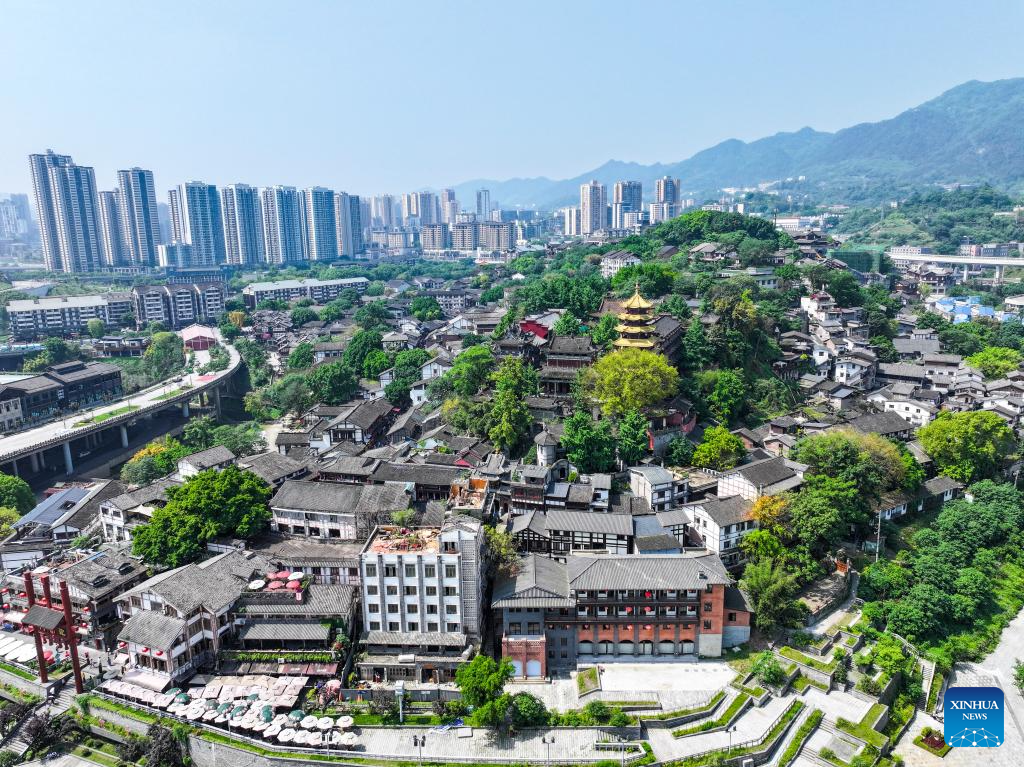 View of ancient town in SW China's Chongqing