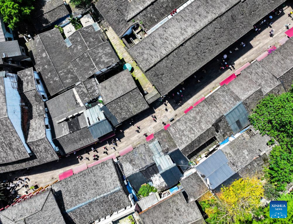 View of ancient town in SW China's Chongqing