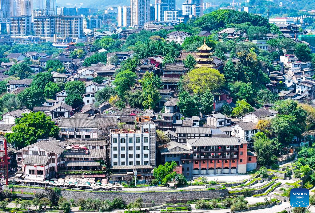 View of ancient town in SW China's Chongqing