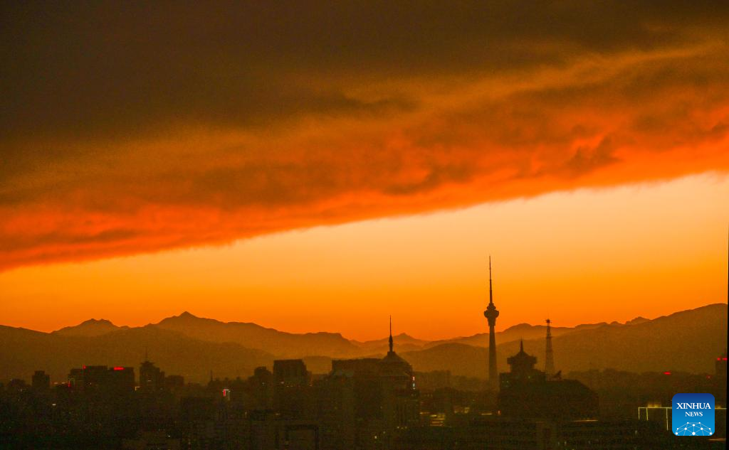 View of sunset glow in Beijing