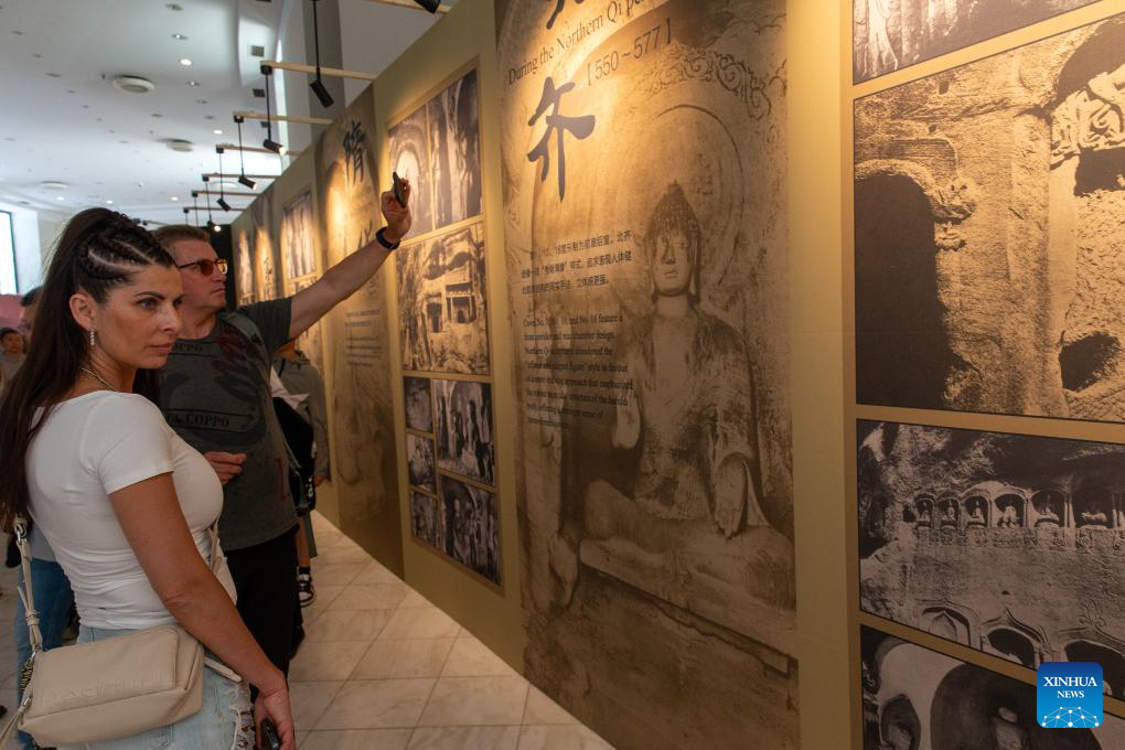 People visit exhibition on Chinese grottoes in Athens
