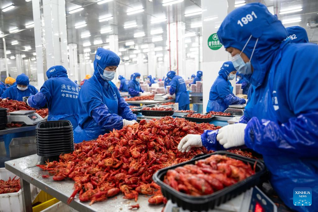 Nanxian County in C China's Hunan promotes development of crayfish industry