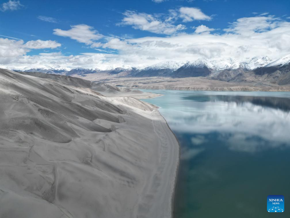 View of Baisha Lake scenic area in Akto County, NW China's Xinjiang