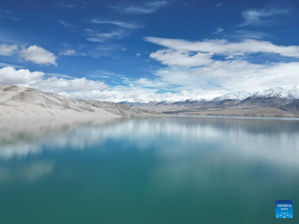 View of Baisha Lake scenic area in Akto County, NW China's Xinjiang