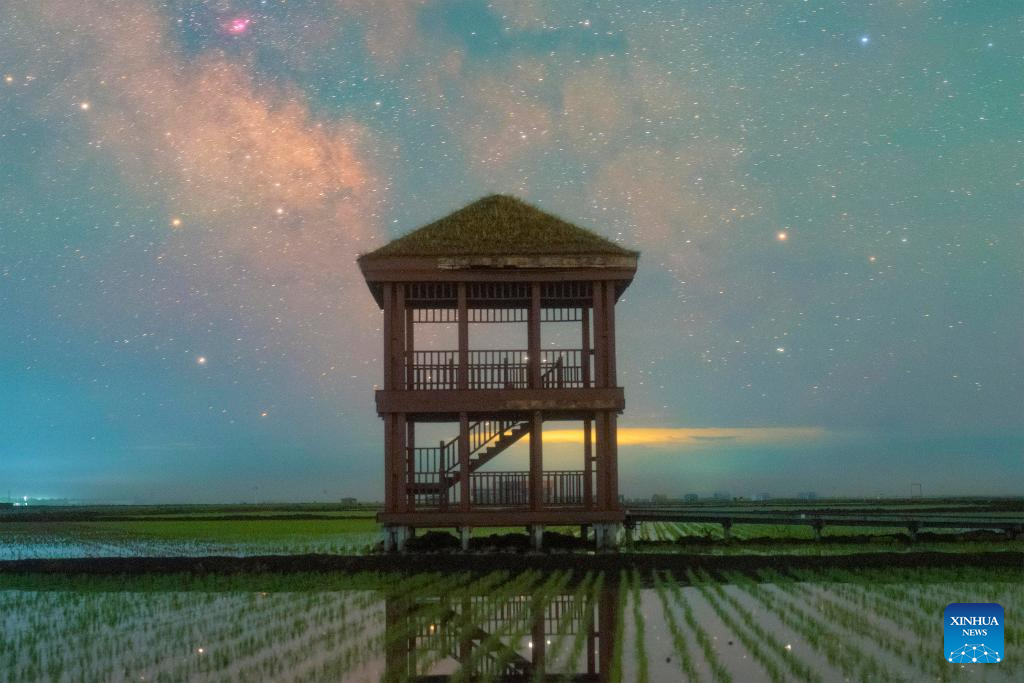 Night view of paddy fields in Heilongjiang, NE China