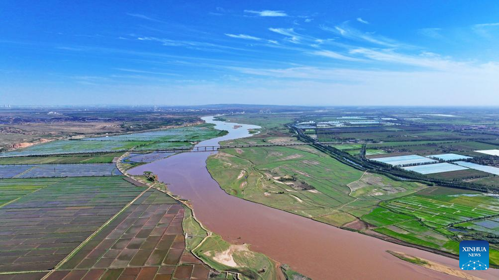 Scenery of Yellow River in Yinchuan, NW China