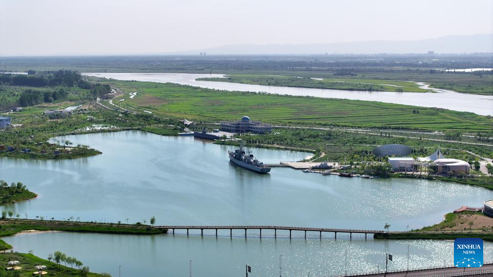 Scenery of Yellow River in Yinchuan, NW China