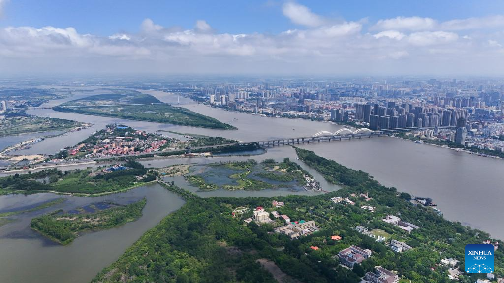 Aerial view of Heilongjiang Taiyangdao National Wetland Park