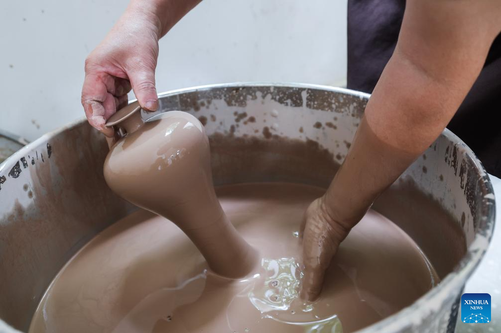 Celadon porcelain making in Cixi, east China