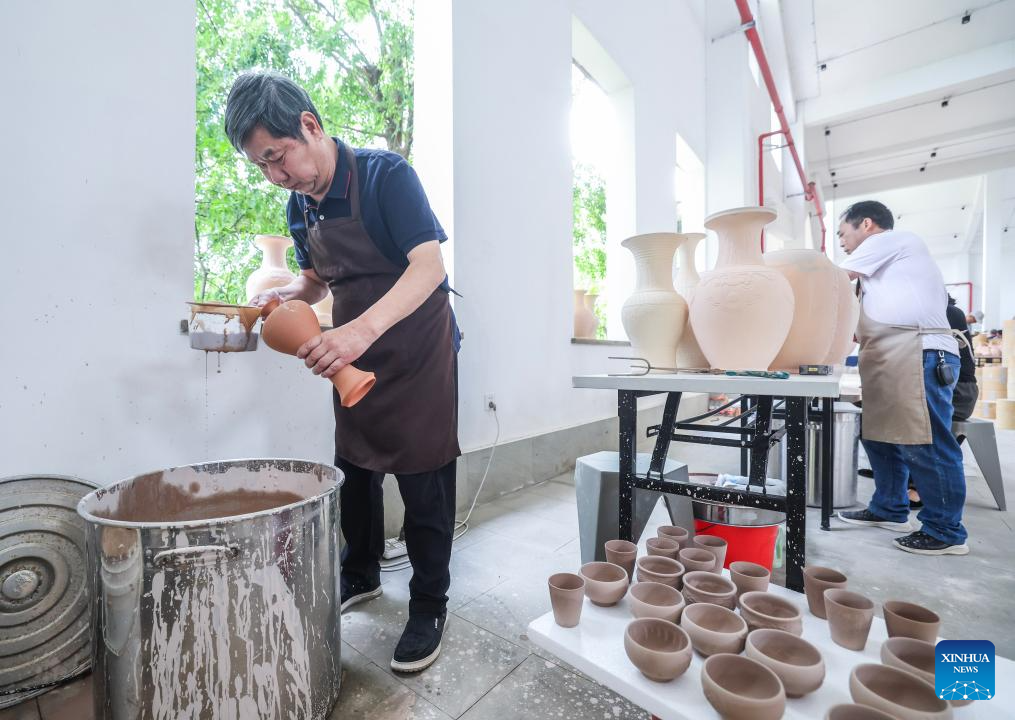 Celadon porcelain making in Cixi, east China