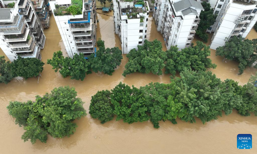 Water level of Liujiang River rises to 86.3 meters in China's Guangxi