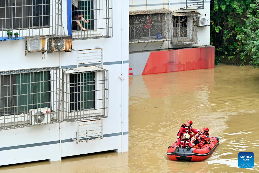 Water level of Liujiang River rises to 86.3 meters in China's Guangxi